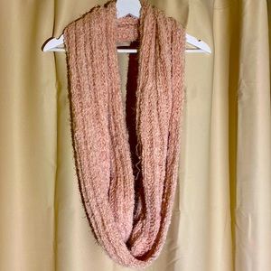 Pink Super Soft Fuzzy Knit Infinity Scarf